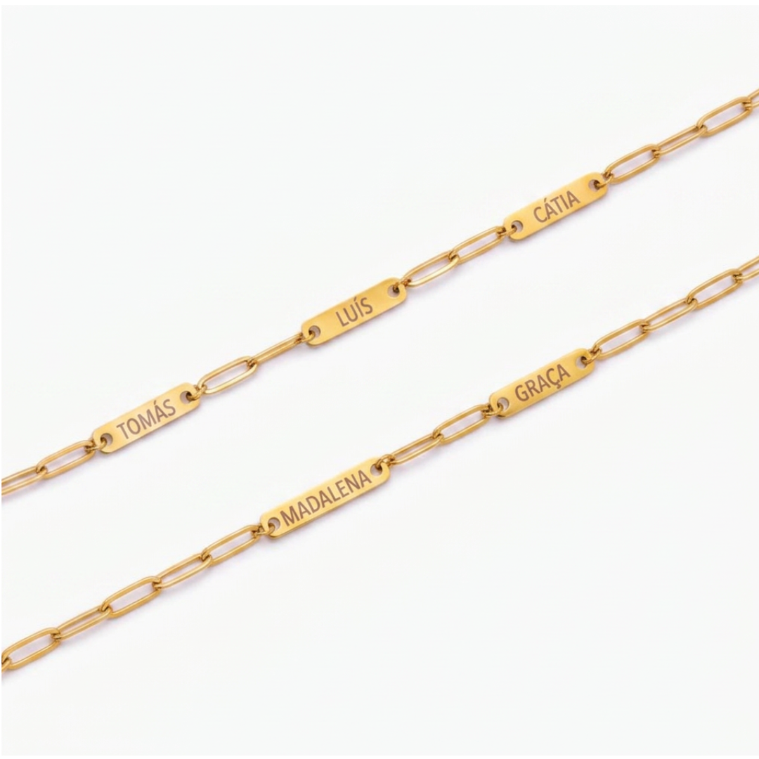 Pulseira de Elos com Vários Nomes