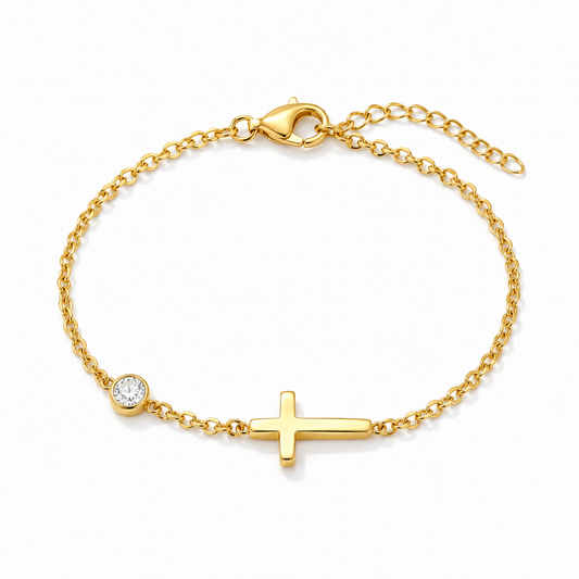 Pulseira com Cruz e Zircónia