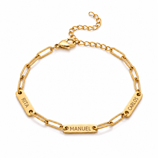 Pulseira de Elos com Vários Nomes