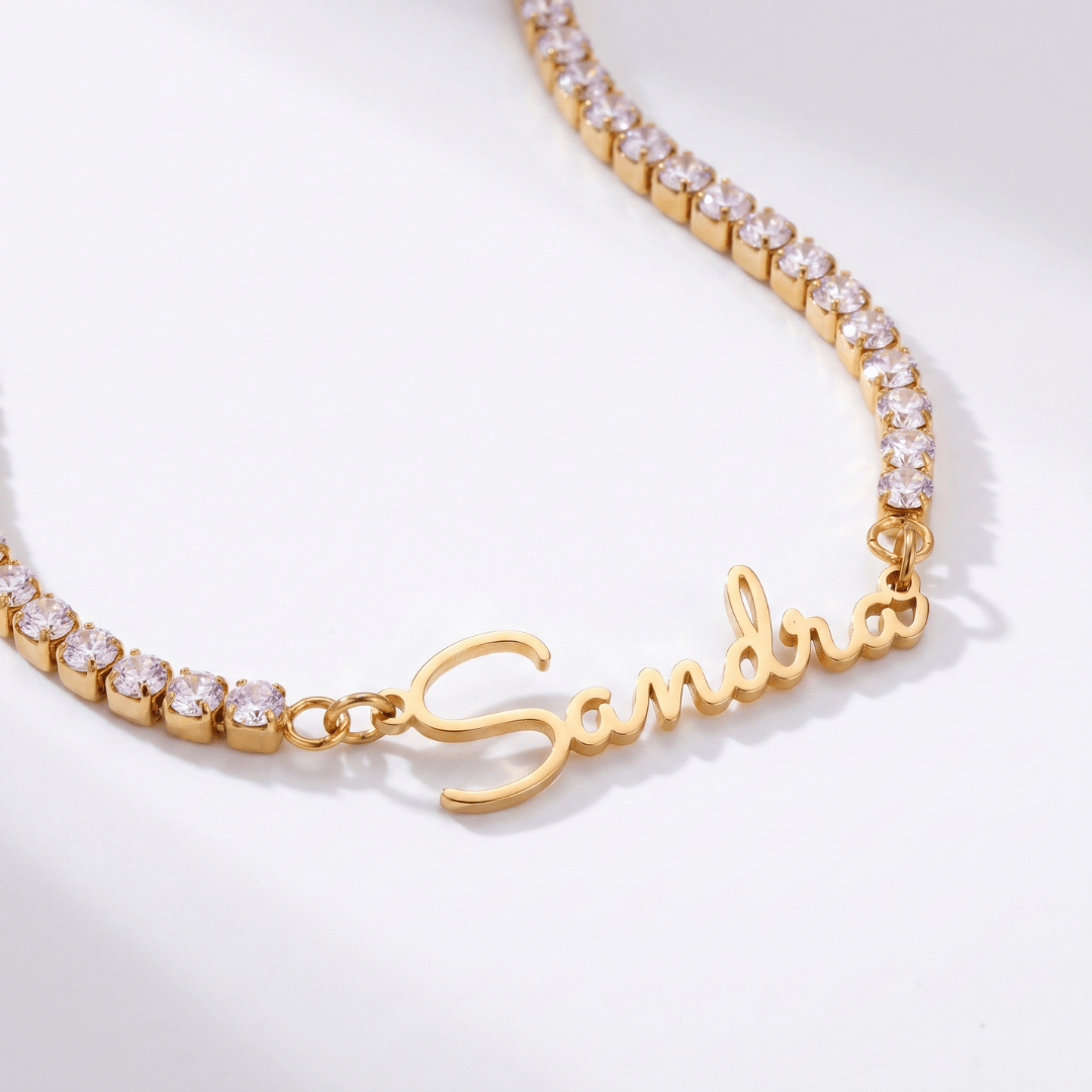 Colar de Ténis com Nome Personalizado