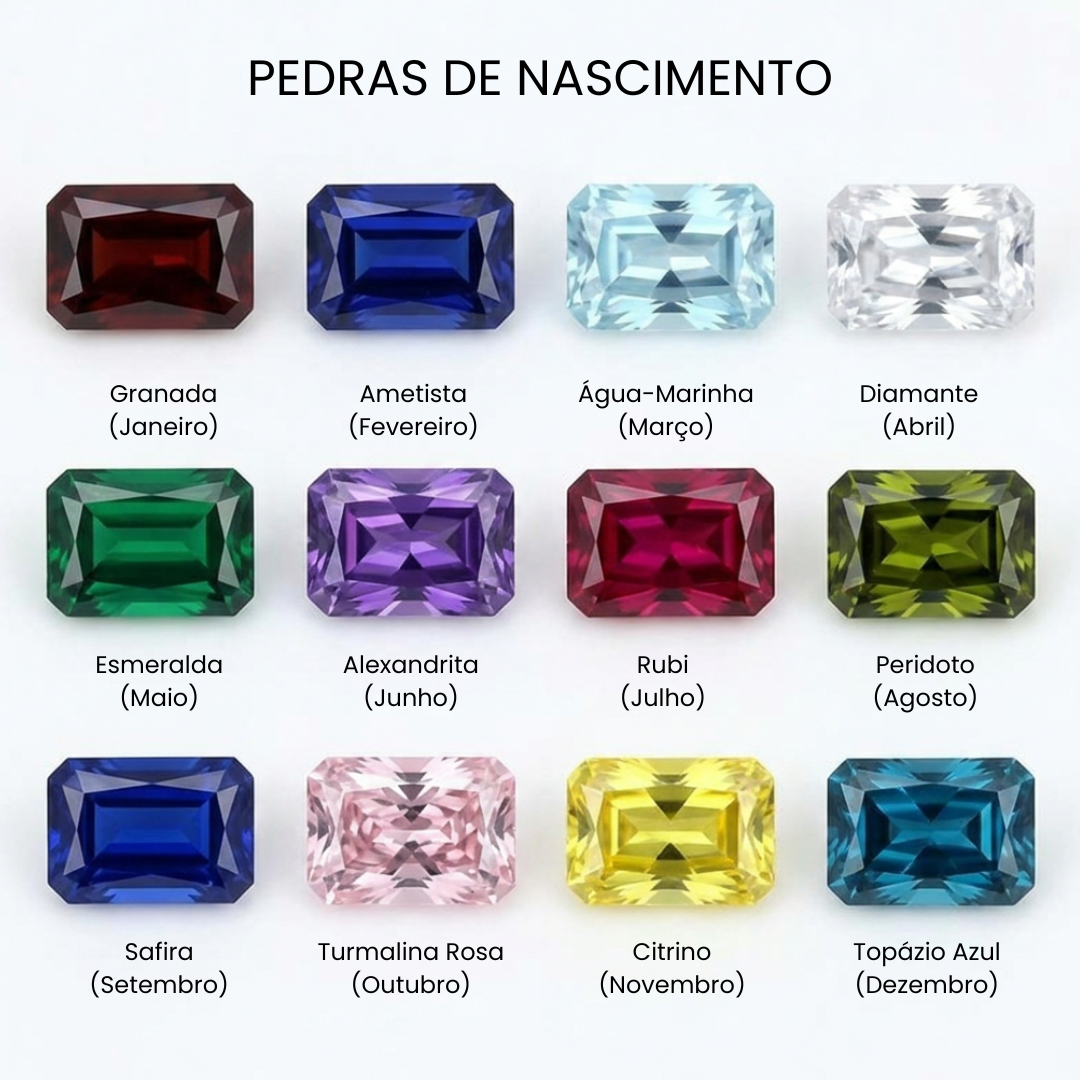 Anel com Pedra de Nascimento Baguette